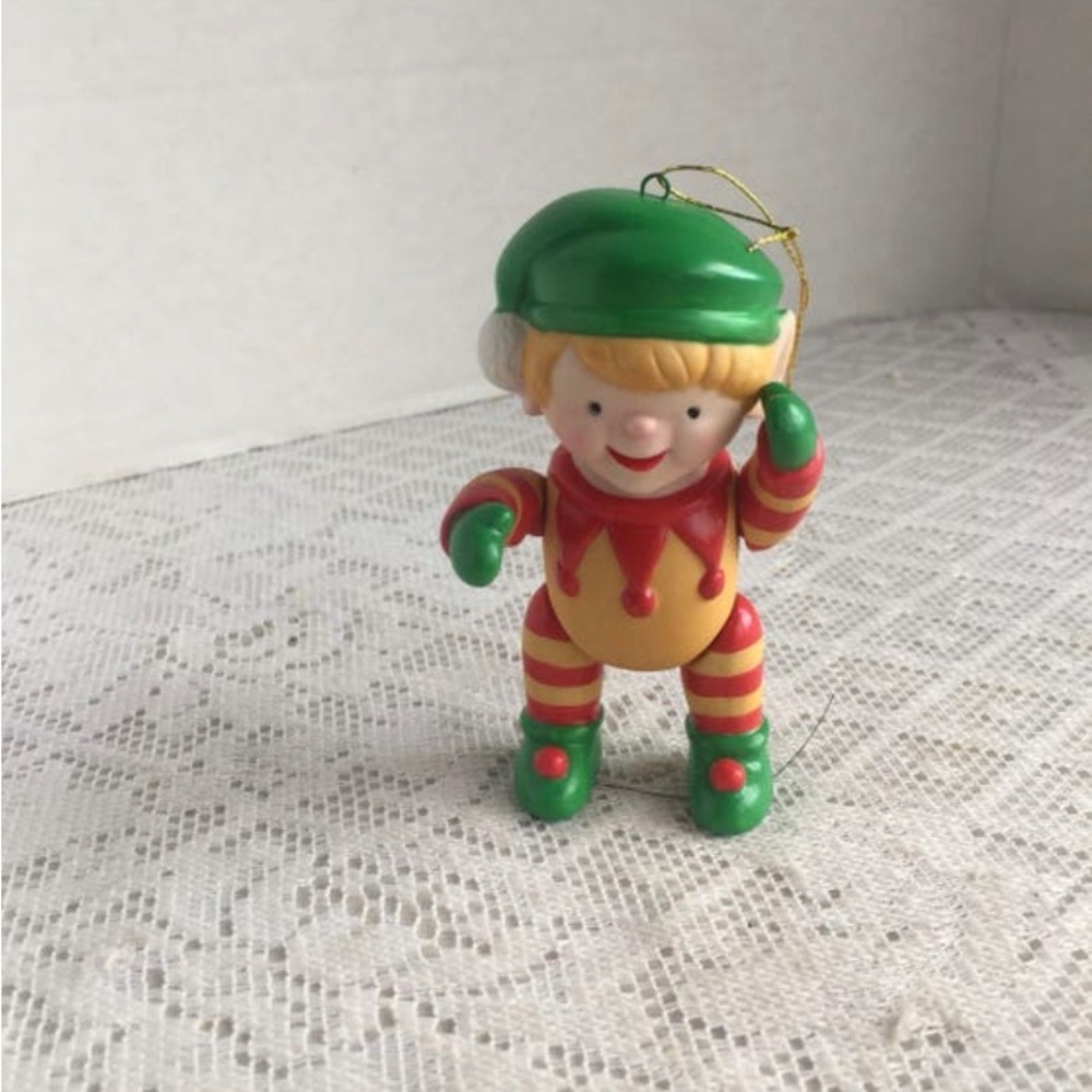 Vintage Ceramic Elf Christmas Tree Ornament